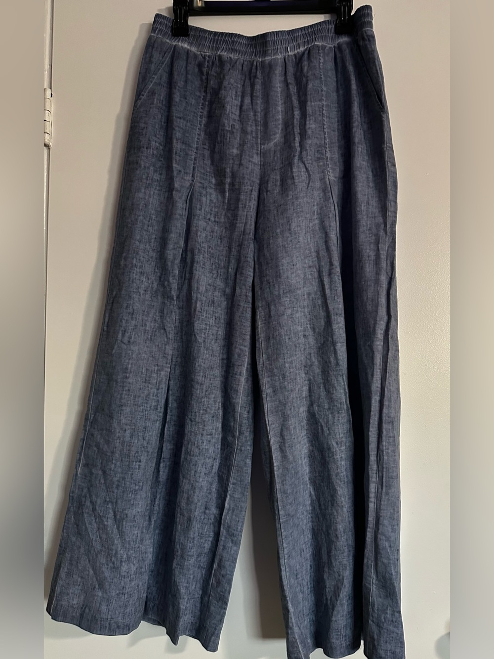 Cupio Wide-Leg Linen Blend Men's Pants - Slate Blue